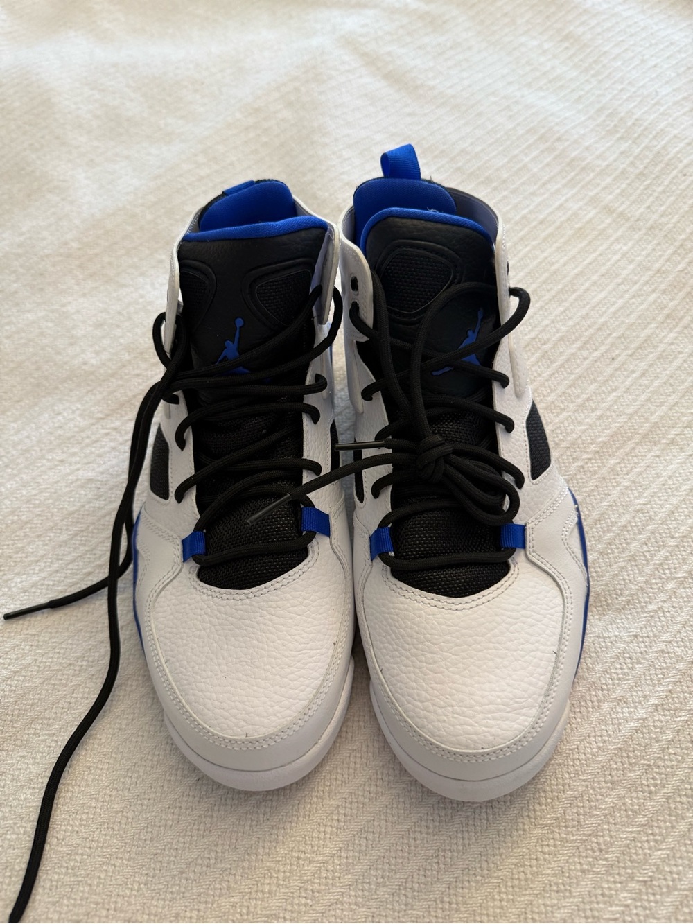Jordan Men's High-Top Sneakers in White, Royal Blue and Black